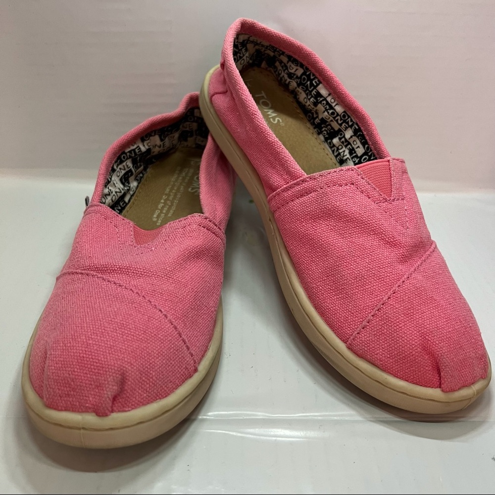 Toms Canvas Casual Slip On Shoes YOUTH 3 PINK